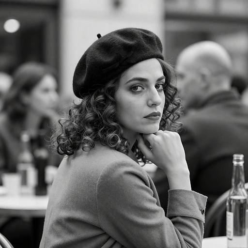 Candid Café Moments in Black and White