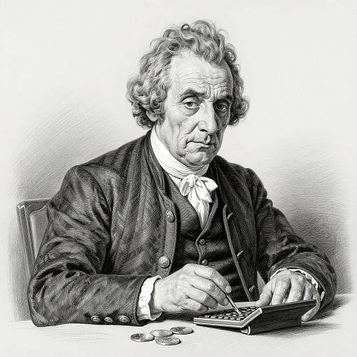 Elegant Pencil Portrait of Merchant