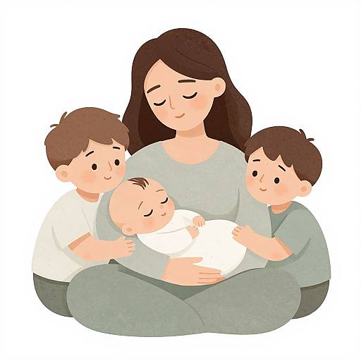 Nurturing Family Embrace Vector Art