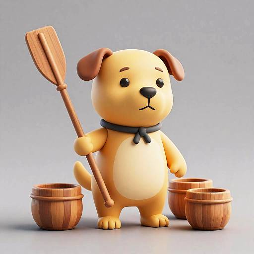 Ultra-Realistic 3D Chibi Dog Art