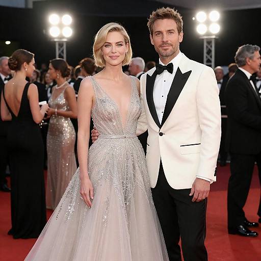 Glamorous Couple Under Stage Lights