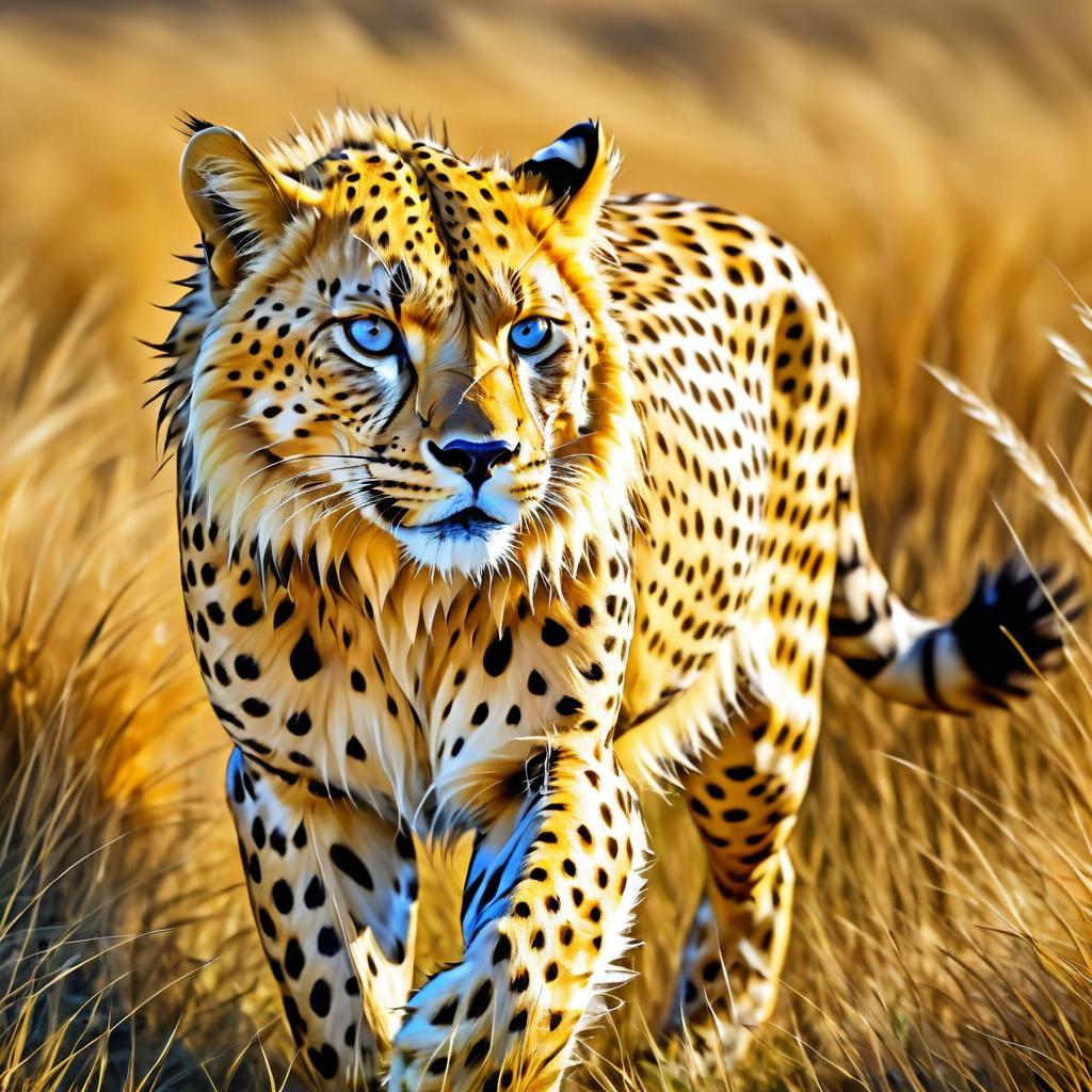 Epic Anime Portrait of a Feral Cheetah