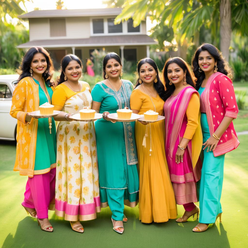 Joyful Gathering of Vintage South Asian Women