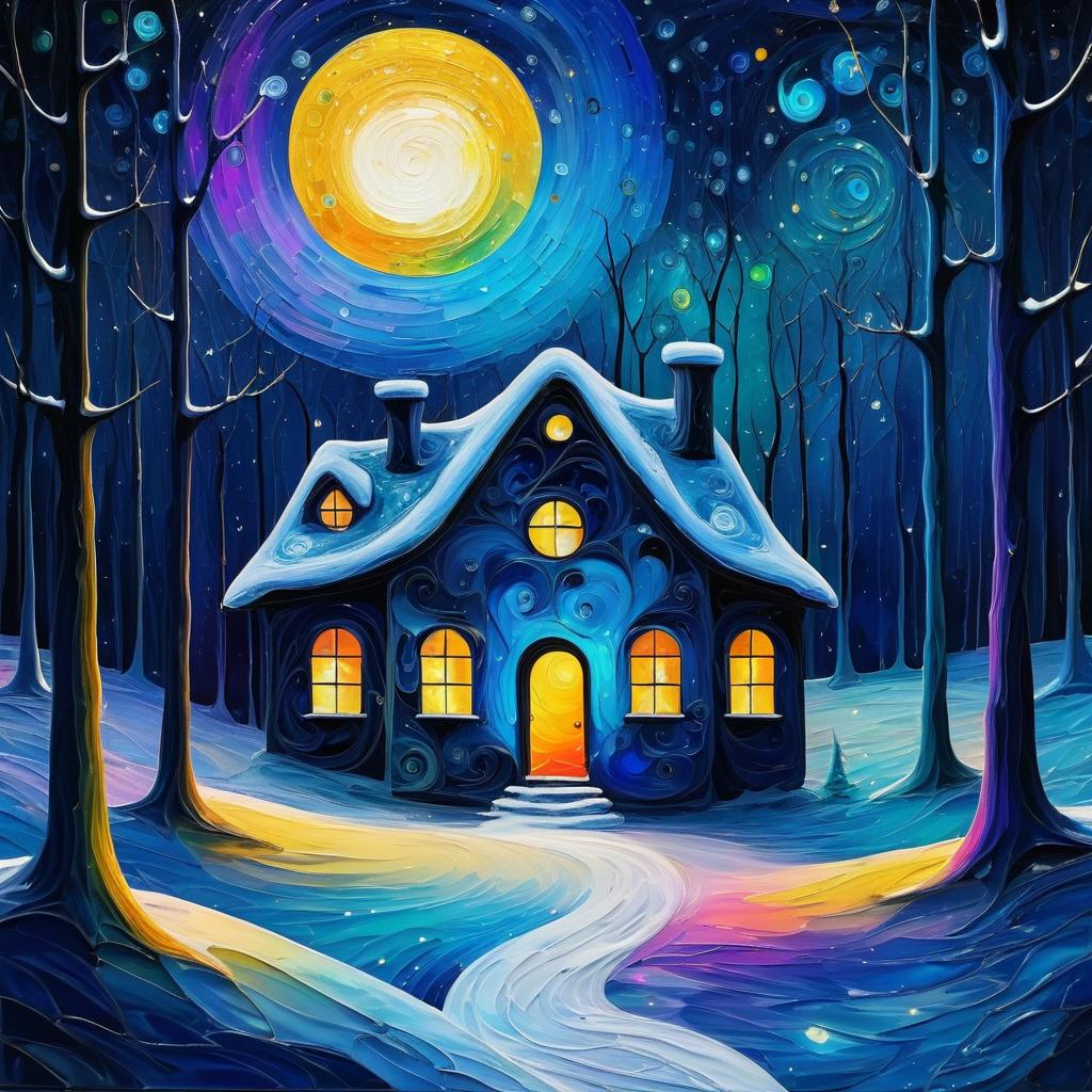 Mystical Winter Landscape with Enigmatic House