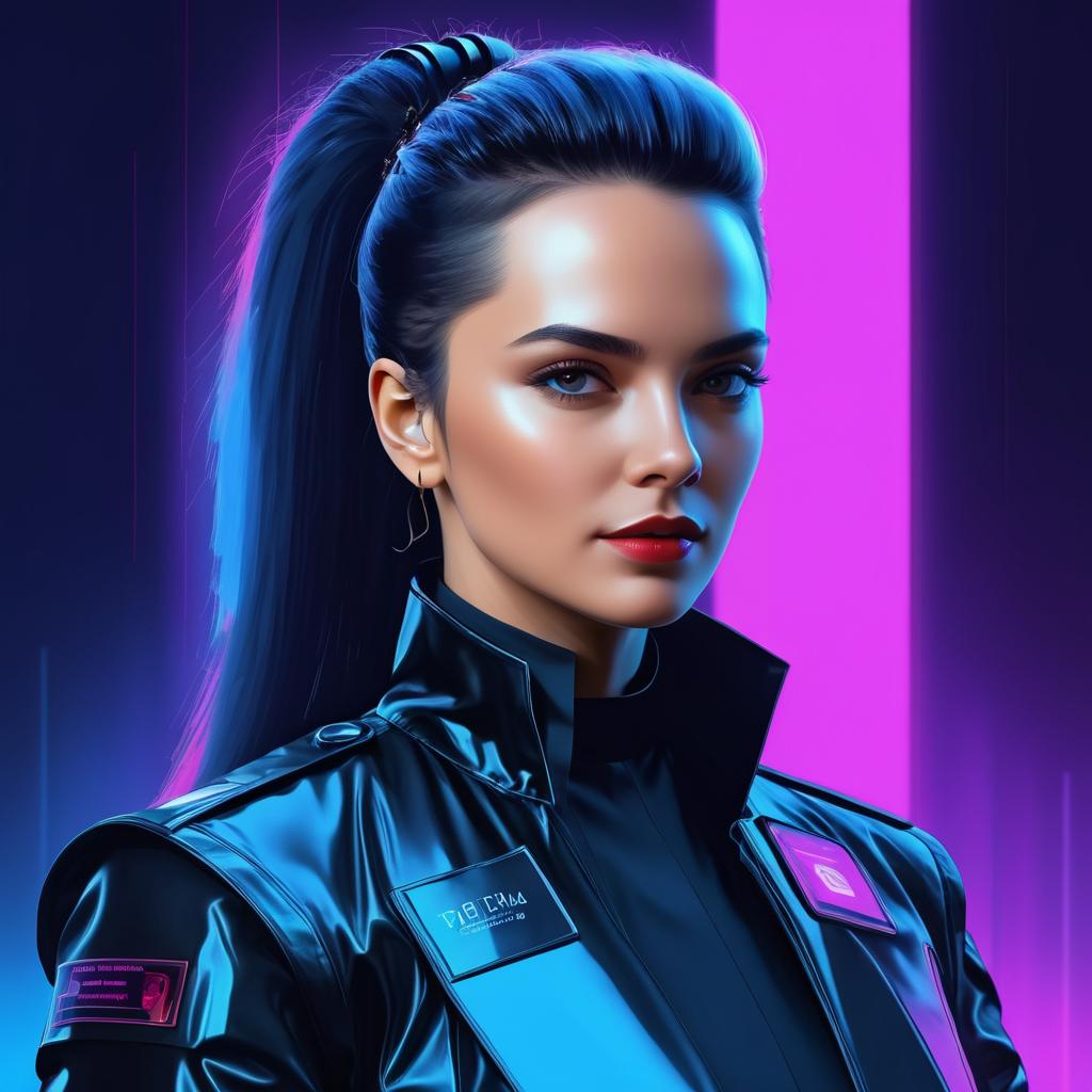 Cyberpunk Female Leaders in Digital Oil