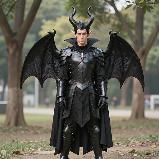 Man in Maleficent-Inspired Demon Costume