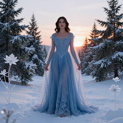 Galactic Empress in Dreamy Snowscape