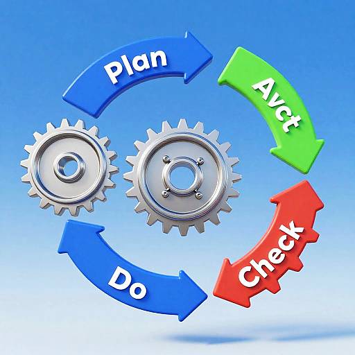 3D PDCA Cycle with Rotating Gears