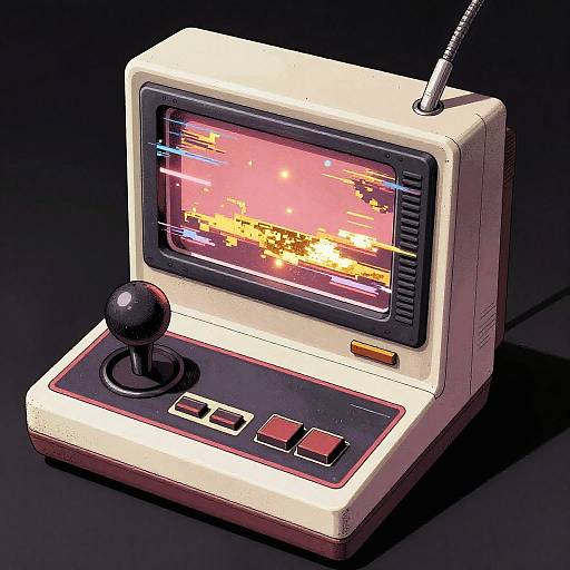 Retro Glitchy Game Console Art
