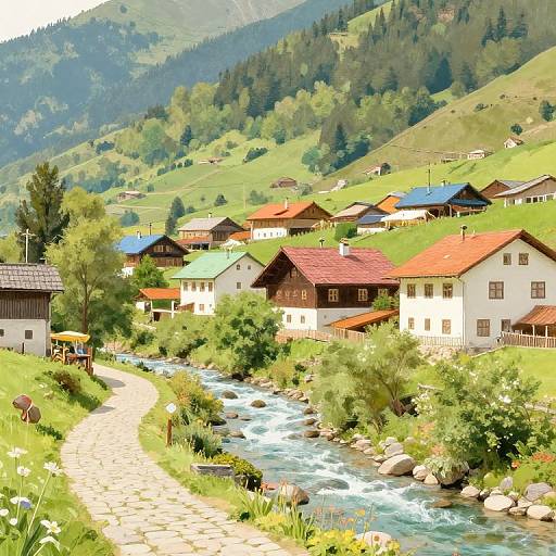 Serene Mountain Village Abroad Travel