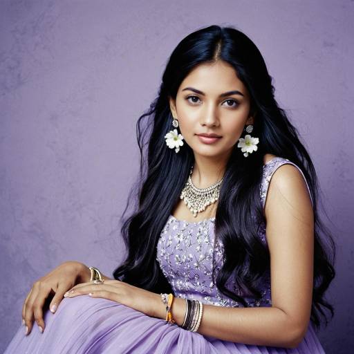 Young Woman in Lavender Dress with Jewelry