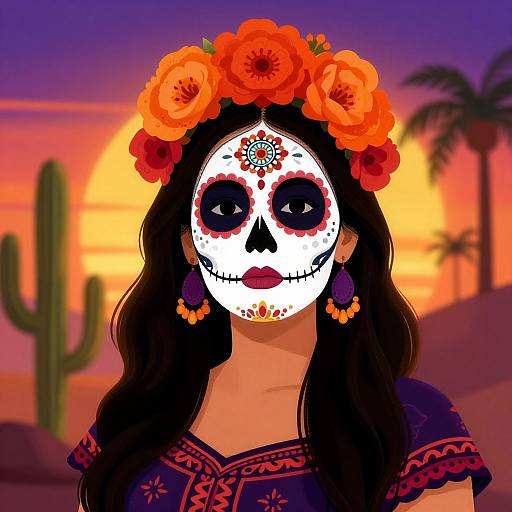 Dia de los Muertos Woman Illustration
