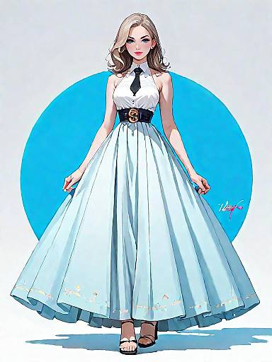 Elegant Woman in Minimalist Dress