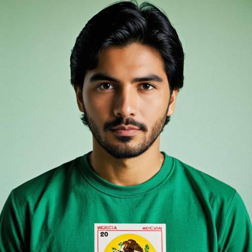 Young Man in Green Loteria Mexicana Shirt