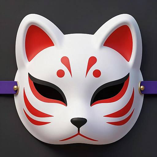 Striking White Fox Mask Illustration