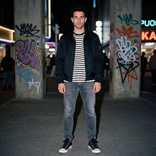 Urban Male Style with Neon Glow