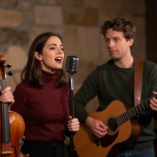 Live Music Performance with Female Singer and Guitarist