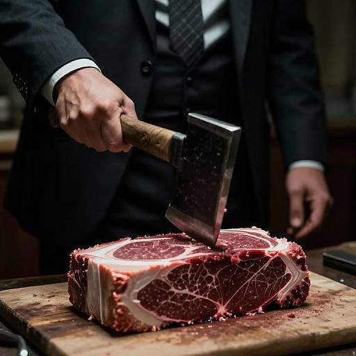 Noir Mobster Hatchet Action Shot