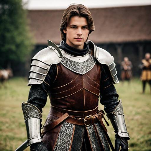 Young Man in Detailed Medieval Armor