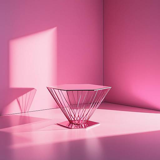 Diamond-Shaped Pink Side Table Concept
