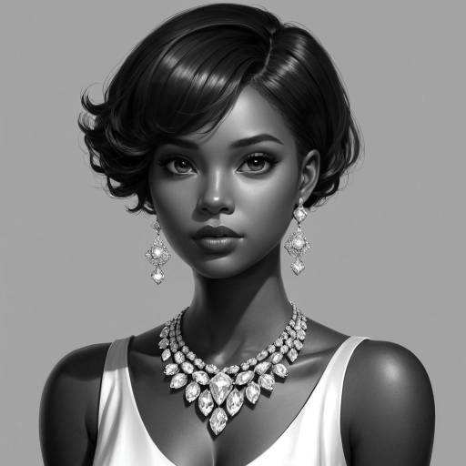 Realistic Monochrome Jewelry Portrait