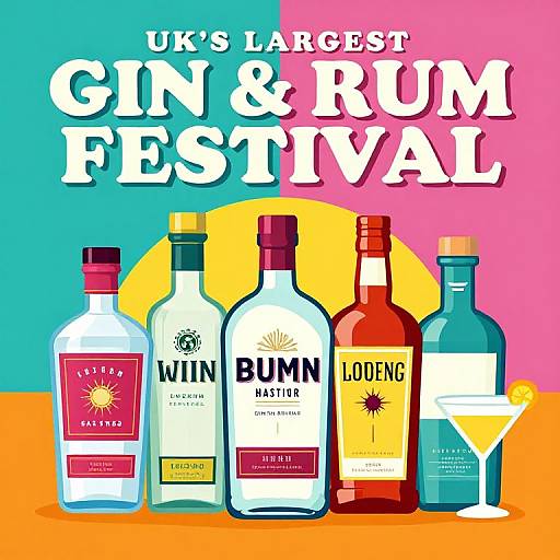 Retro Gin & Rum Festival Poster