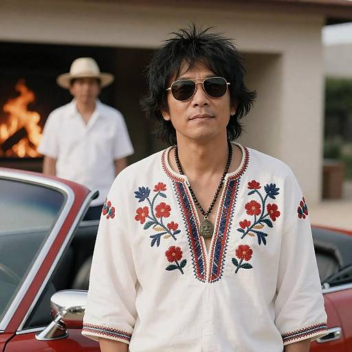 Chill Vibes: Fashionable Man and Car