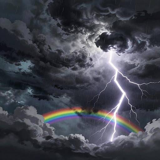 Dramatic Stormy Anime Sky