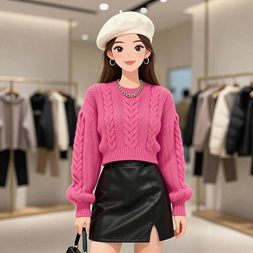 Smiling Woman in Chic Streetwear