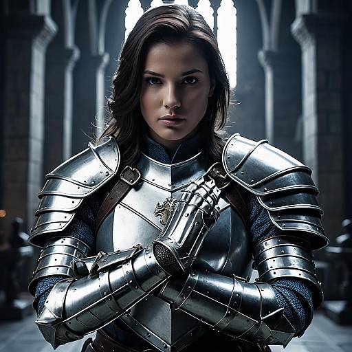 Female Knight in Silver Armor