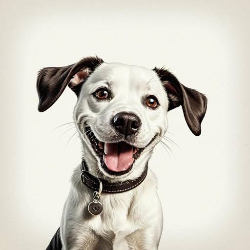Happy Cartoon-Style Dog Portrait