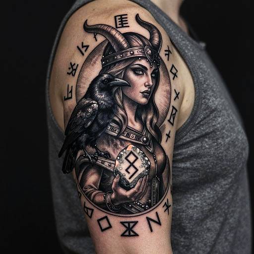 Viking Witch Norse Mythology Tattoo