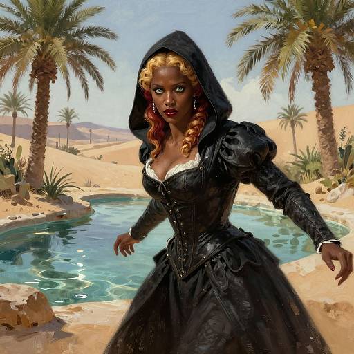 Victorian Gothic Assassin in Oasis