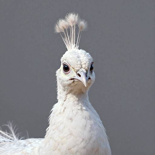 Regal White Peafowl Photorealistic Portrait