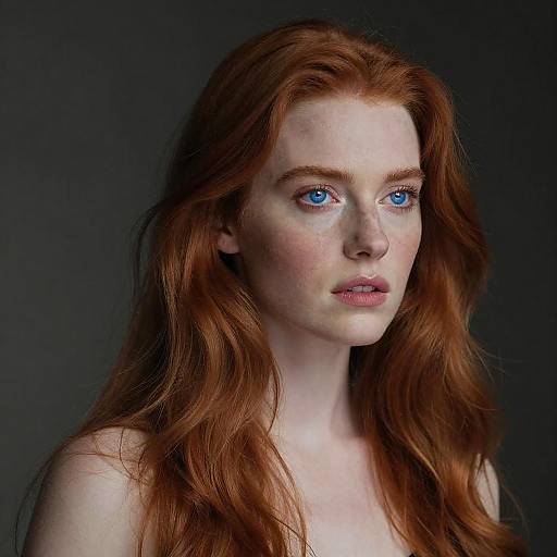 Dramatic Portrait of Red-Haired Woman