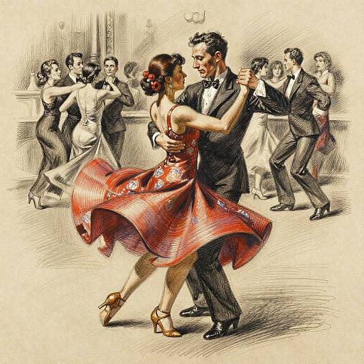 Degas-Inspired Expressive Salsa Dance Sketch