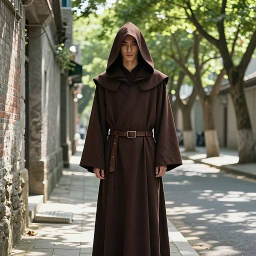 Mysterious Man in Quiet Urban Alley