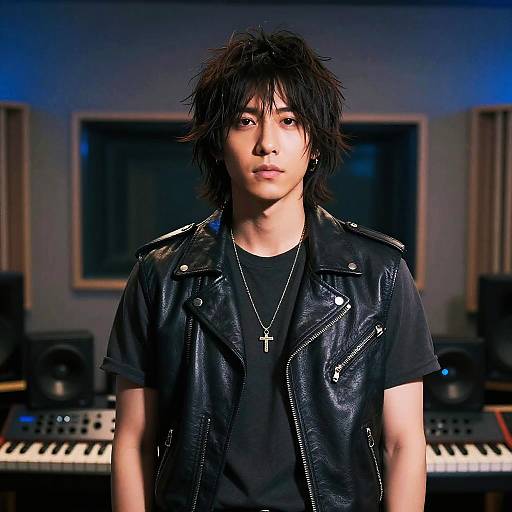 Choppy Layers Male Musician in Studio