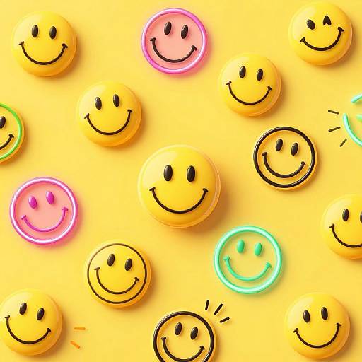 Vibrant Playful Smiley Faces Background