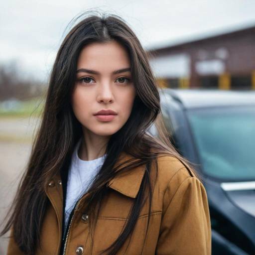 Young Woman Wearing Brown Jacket Outdoors