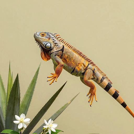 Colorful Flying Iguana in Nature