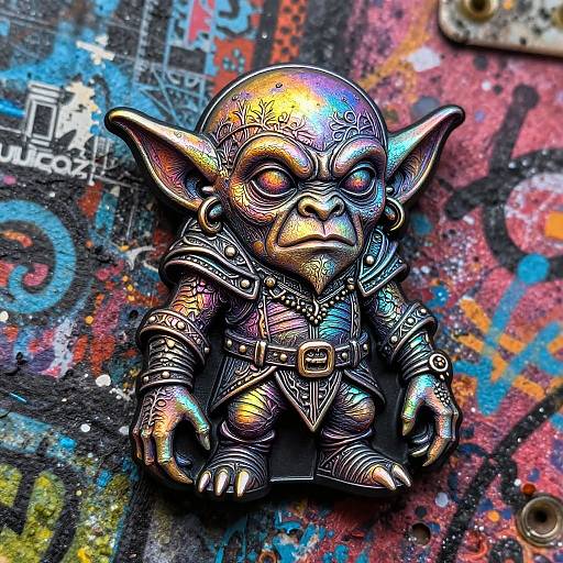 Detailed Goblin Line Art Trinket