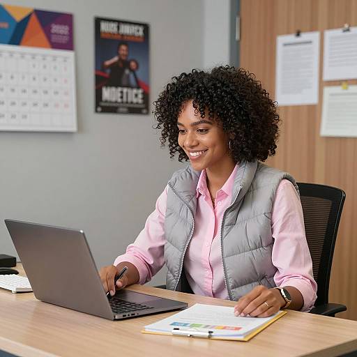 Woman Working at Office Desk