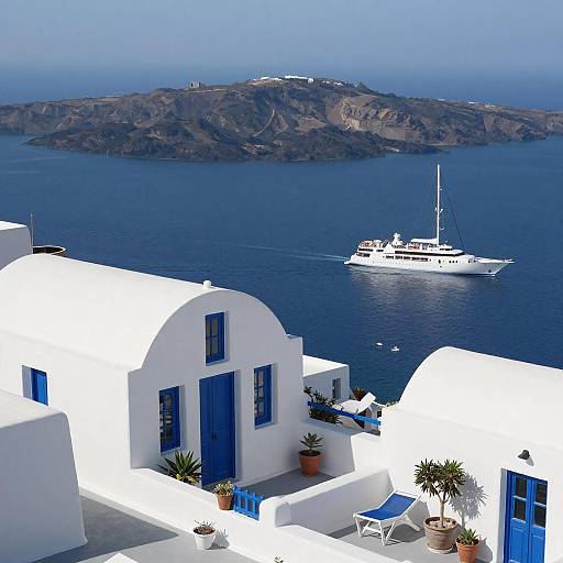 Scenic High Angle Greek Island View