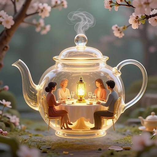 Luminous Floating Teapot Tea Party