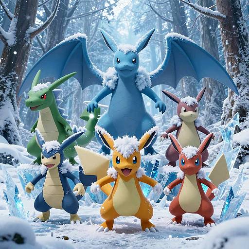 Ice Gym Leaders in Frozen Forest