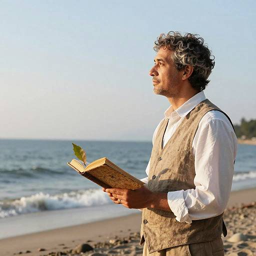 Scholarly Figure by Shoreline