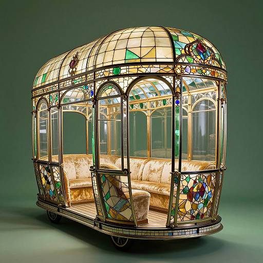 Opulent Fabergé-Style Glass Train Car