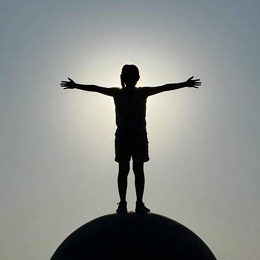 Child Silhouette at Sunset on Dome