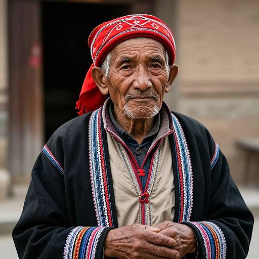 Elder Embracing Cultural Resilience